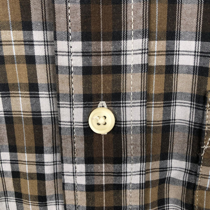 GAP Old Gap Long-Sleeve Cotton Check Shirt, Men's Size M (Equivalent), Vintage cotton brown type Vintage Second Hand