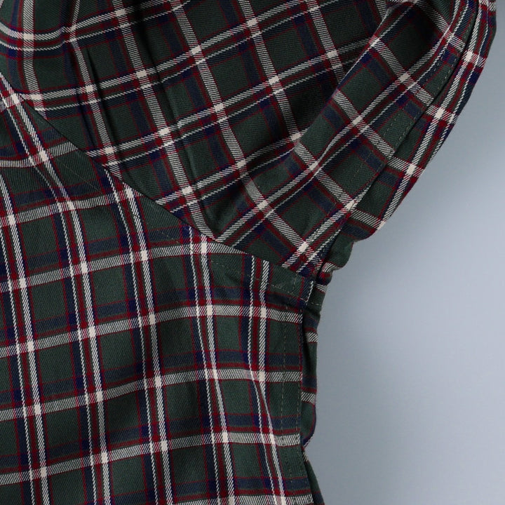 90s-00'S LLBean Traditional Fit Long-Sleeve Button-Down Check Shirt, Men's Size XL (approx.) cotton Green type dark green Vintage Second Hand