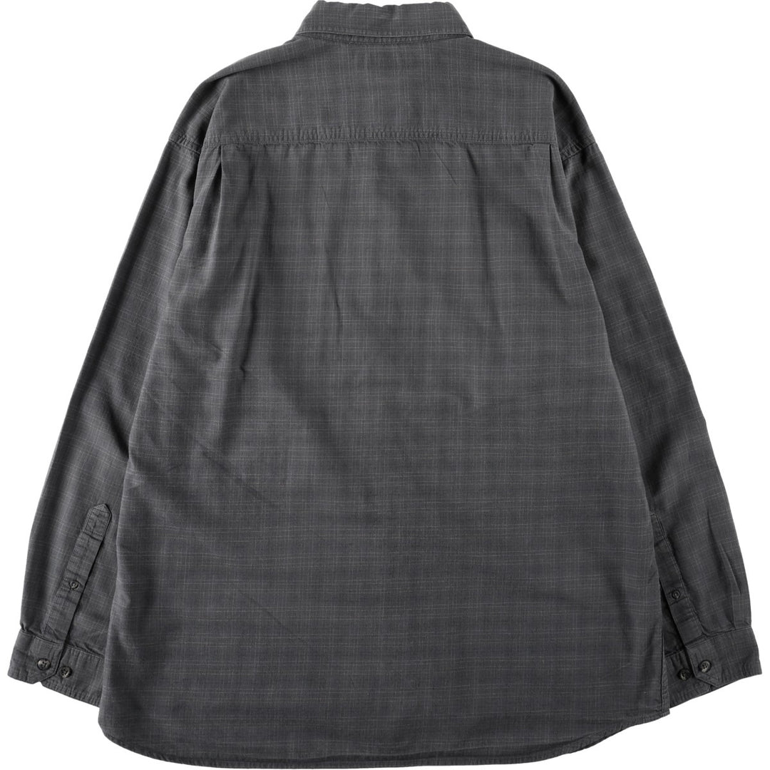 Columbia Long Sleeve Button-Down Check Shirt, Men's Size XL cotton Charcoal Vintage Second Hand