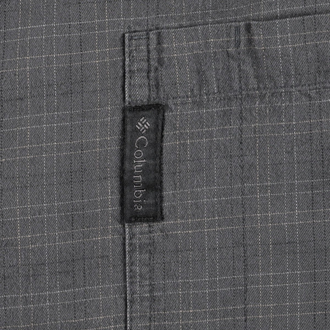 Columbia Long Sleeve Button-Down Check Shirt, Men's Size XL cotton Charcoal Vintage Second Hand
