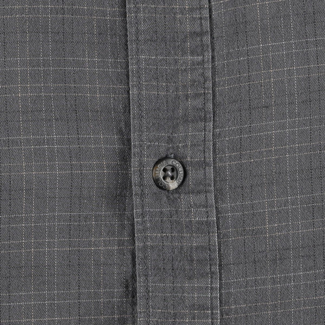 Columbia Long Sleeve Button-Down Check Shirt, Men's Size XL cotton Charcoal Vintage Second Hand