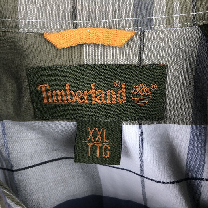 Timberland long-sleeved cotton check shirt, men's size XXL equivalent, vintage. cotton white type Vintage Second Hand