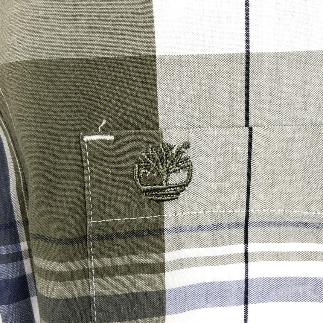 Timberland long-sleeved cotton check shirt, men's size XXL equivalent, vintage. cotton white type Vintage Second Hand