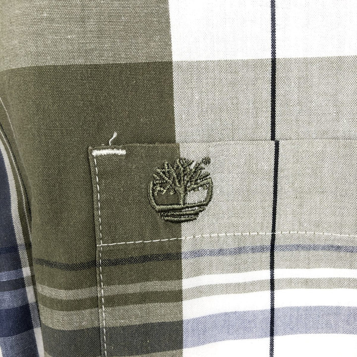 Timberland long-sleeved cotton check shirt, men's size XXL equivalent, vintage. cotton white type Vintage Second Hand