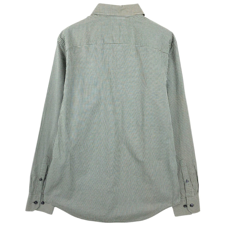 Banana Republic Long-Sleeve Cotton Check Shirt, Men's Size M (approx.) cotton green type Vintage Second Hand