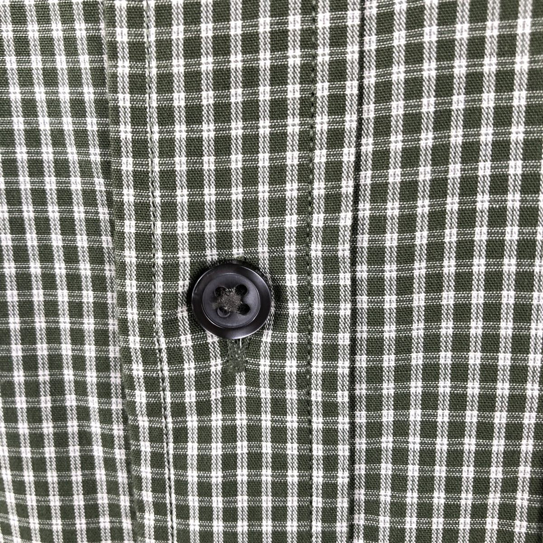 Banana Republic Long-Sleeve Cotton Check Shirt, Men's Size M (approx.) cotton green type Vintage Second Hand