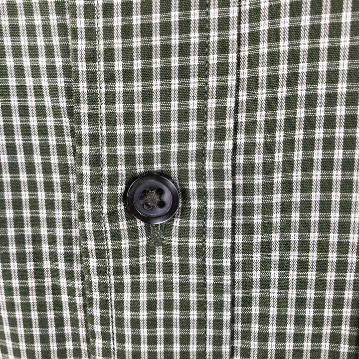 Banana Republic Long-Sleeve Cotton Check Shirt, Men's Size M (approx.) cotton green type Vintage Second Hand