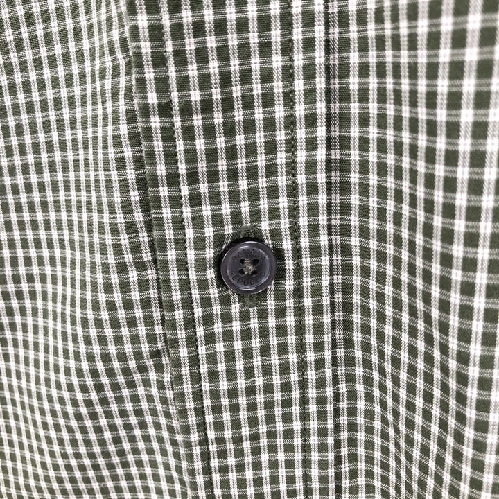 Banana Republic Long-Sleeve Cotton Check Shirt, Men's Size M (approx.) cotton green type Vintage Second Hand