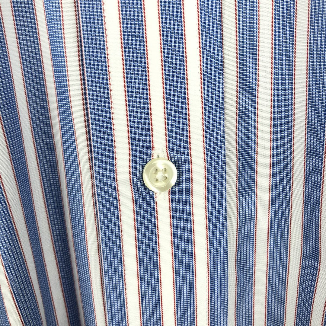 Brooks Brothers 346 Long Sleeve Button-Down Striped Shirt, Men's XL cotton blue type Vintage Second Hand