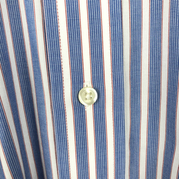 Brooks Brothers 346 Long Sleeve Button-Down Striped Shirt, Men's XL cotton blue type Vintage Second Hand
