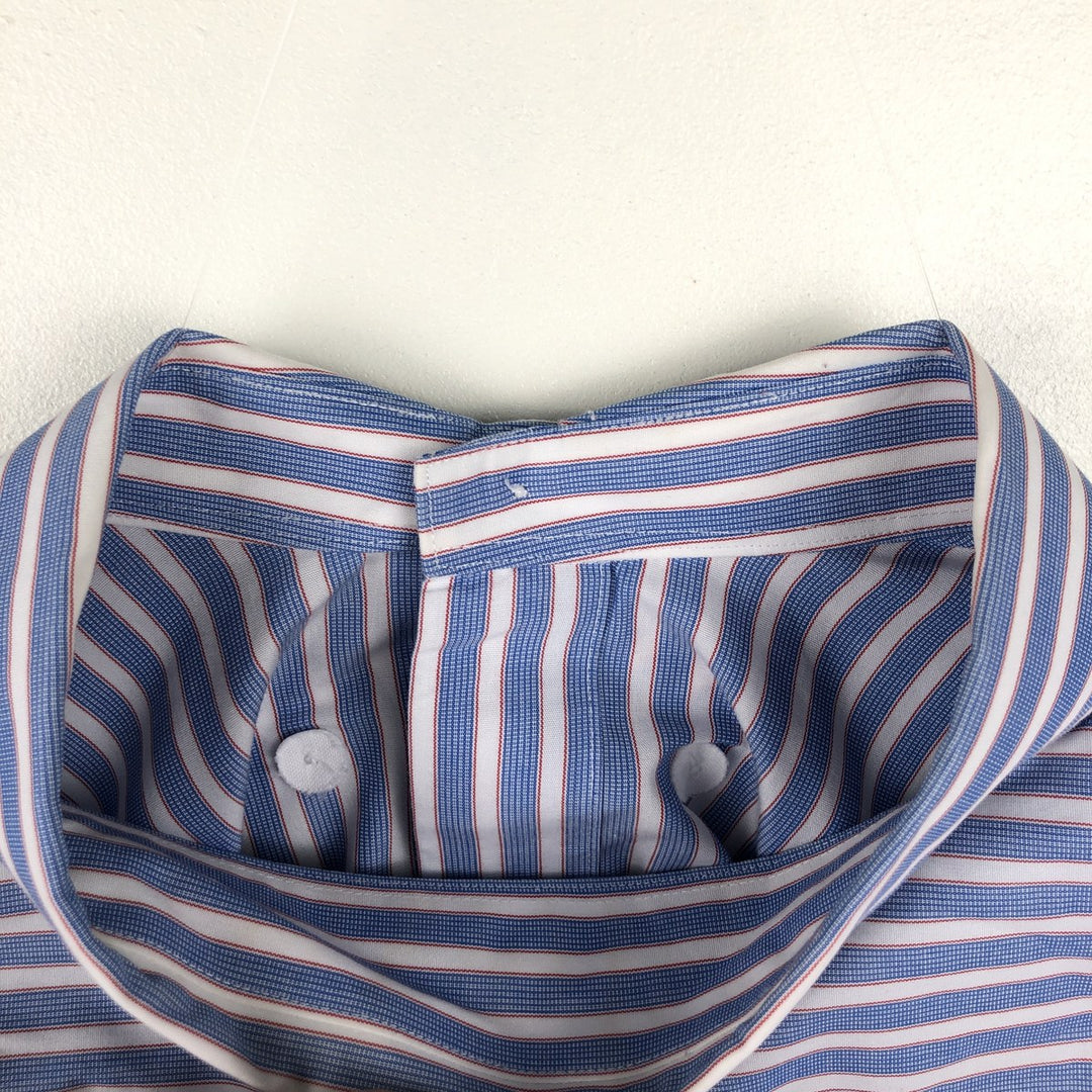 Brooks Brothers 346 Long Sleeve Button-Down Striped Shirt, Men's XL cotton blue type Vintage Second Hand