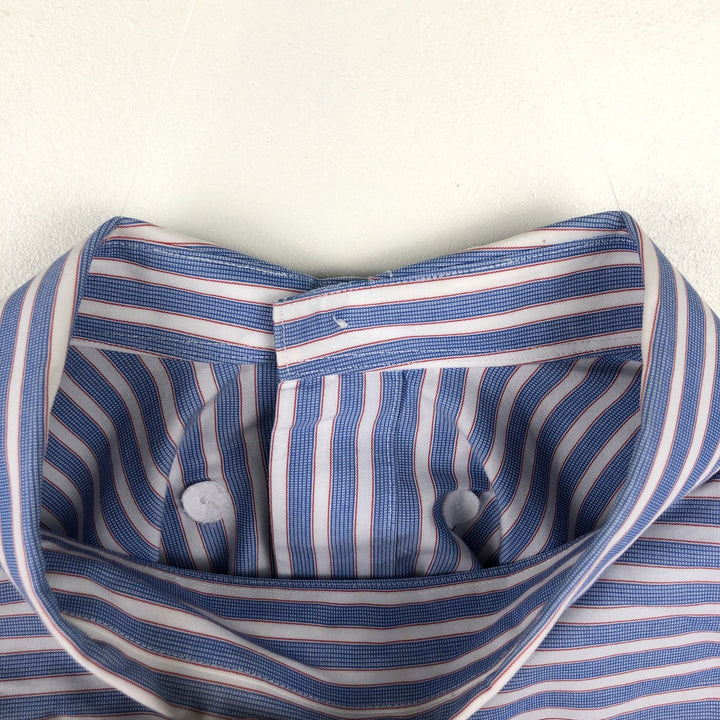 Brooks Brothers 346 Long Sleeve Button-Down Striped Shirt, Men's XL cotton blue type Vintage Second Hand