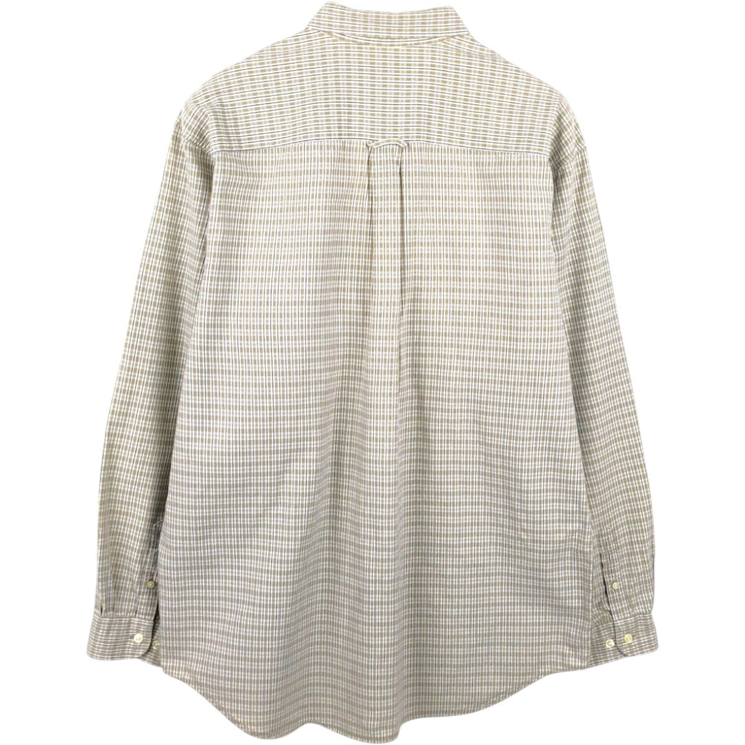 Eddie Bauer Long Sleeve Button-Down Check Shirt, Men's Size L cotton Beige type Vintage Second Hand