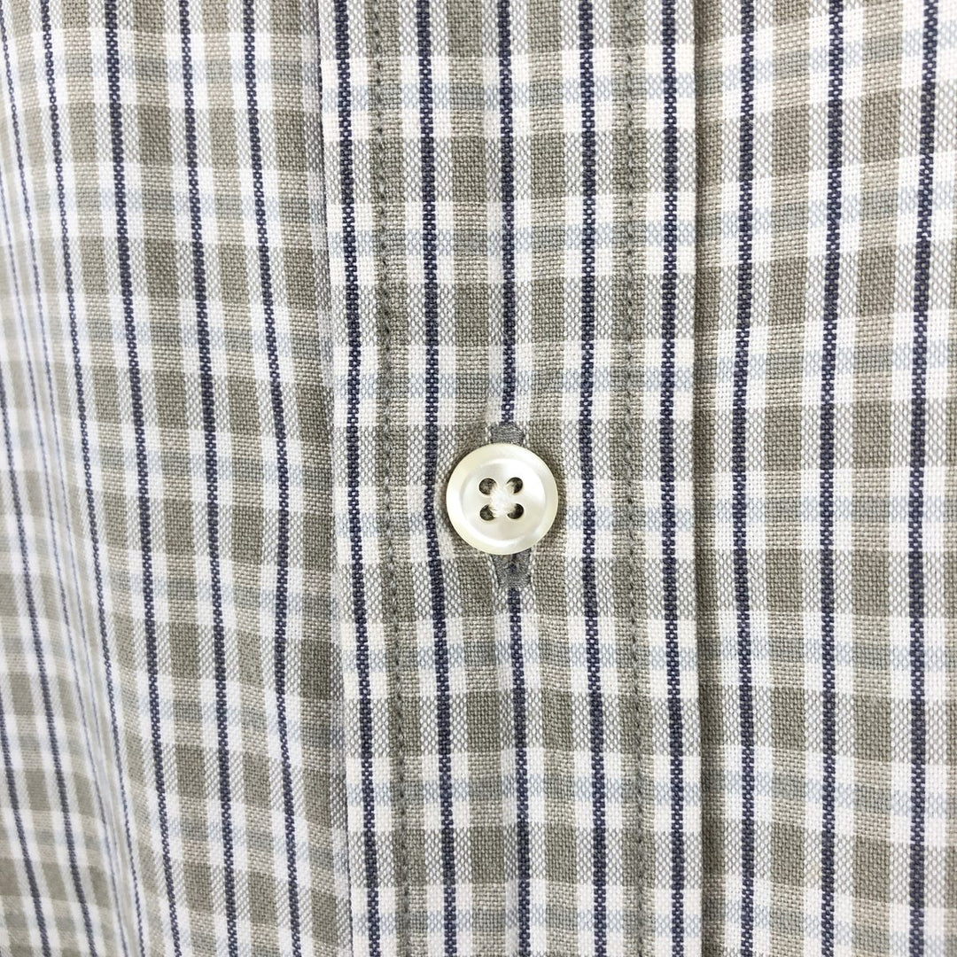 Eddie Bauer Long Sleeve Button-Down Check Shirt, Men's Size L cotton Beige type Vintage Second Hand
