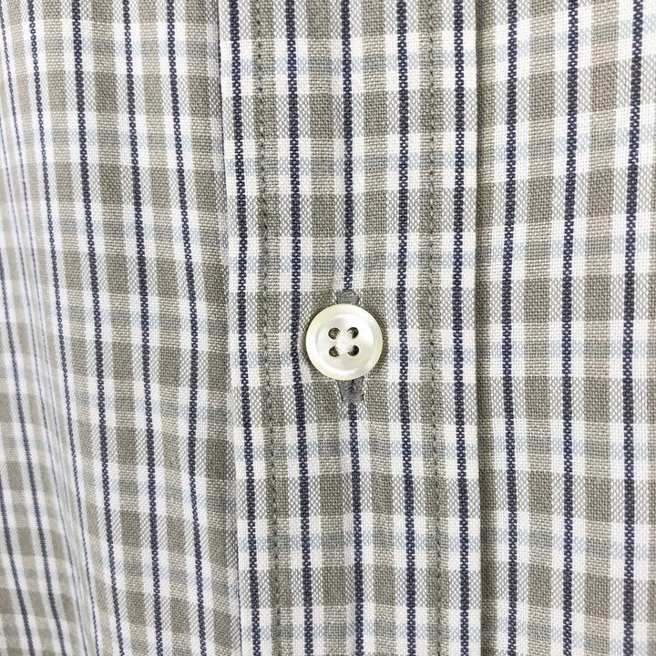 Eddie Bauer Long Sleeve Button-Down Check Shirt, Men's Size L cotton Beige type Vintage Second Hand