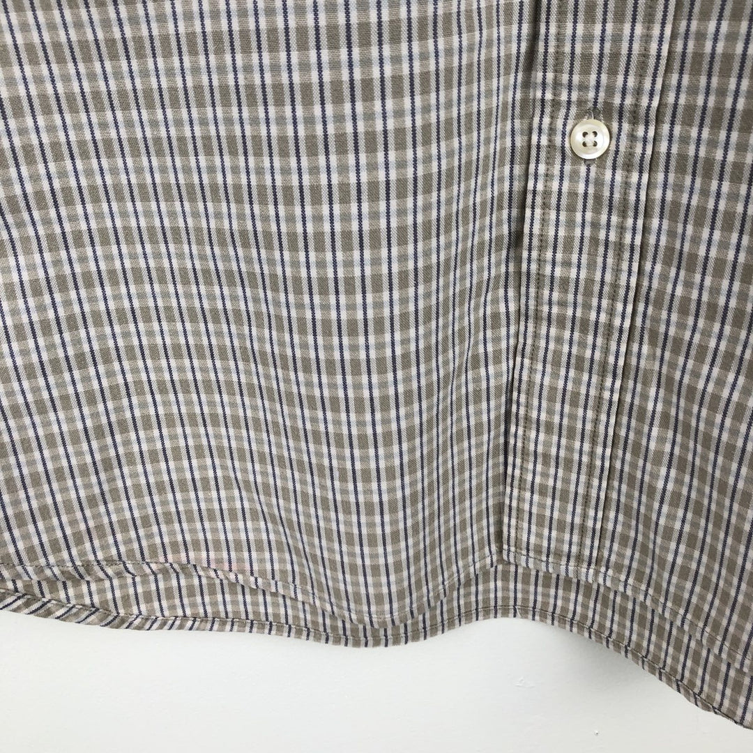 Eddie Bauer Long Sleeve Button-Down Check Shirt, Men's Size L cotton Beige type Vintage Second Hand