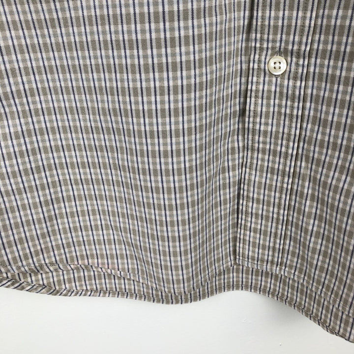 Eddie Bauer Long Sleeve Button-Down Check Shirt, Men's Size L cotton Beige type Vintage Second Hand