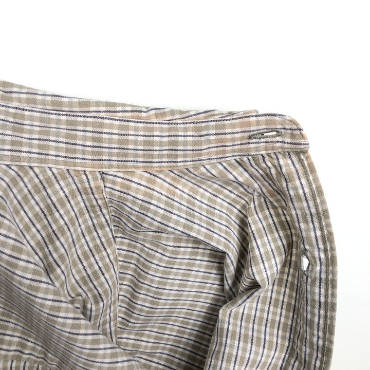 Eddie Bauer Long Sleeve Button-Down Check Shirt, Men's Size L cotton Beige type Vintage Second Hand