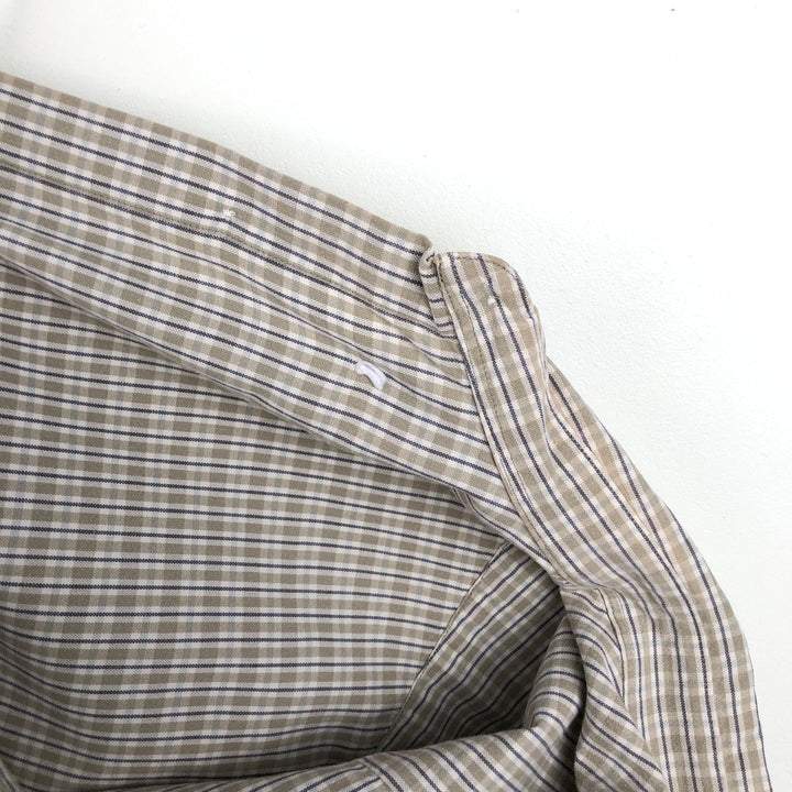 Eddie Bauer Long Sleeve Button-Down Check Shirt, Men's Size L cotton Beige type Vintage Second Hand