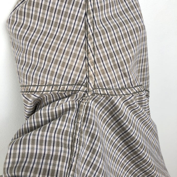 Eddie Bauer Long Sleeve Button-Down Check Shirt, Men's Size L cotton Beige type Vintage Second Hand