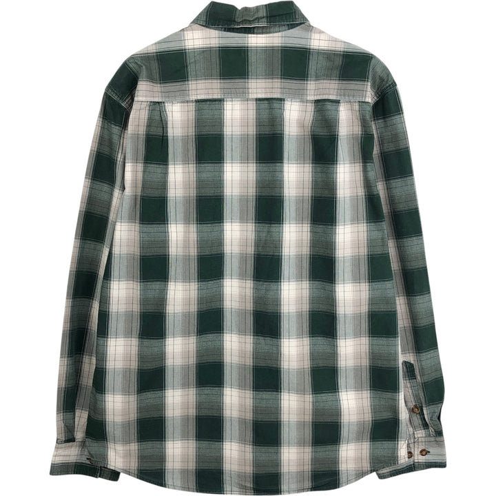 Carhartt Relaxed Fit Check Pattern Long Sleeve Button Down Work Shirt, Men's Medium cotton Green type dark green Vintage Second Hand