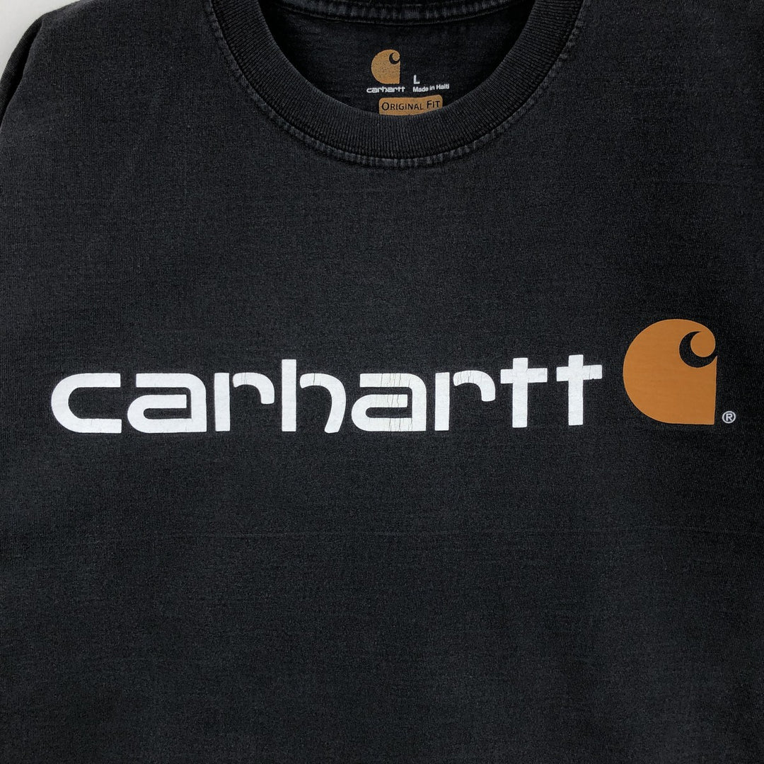 Carhartt Original Fit Short Sleeve Printed T-Shirt, Men's Size L unclear black type Vintage Second Hand