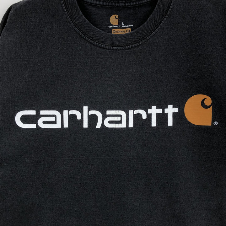 Carhartt Original Fit Short Sleeve Printed T-Shirt, Men's Size L unclear black type Vintage Second Hand
