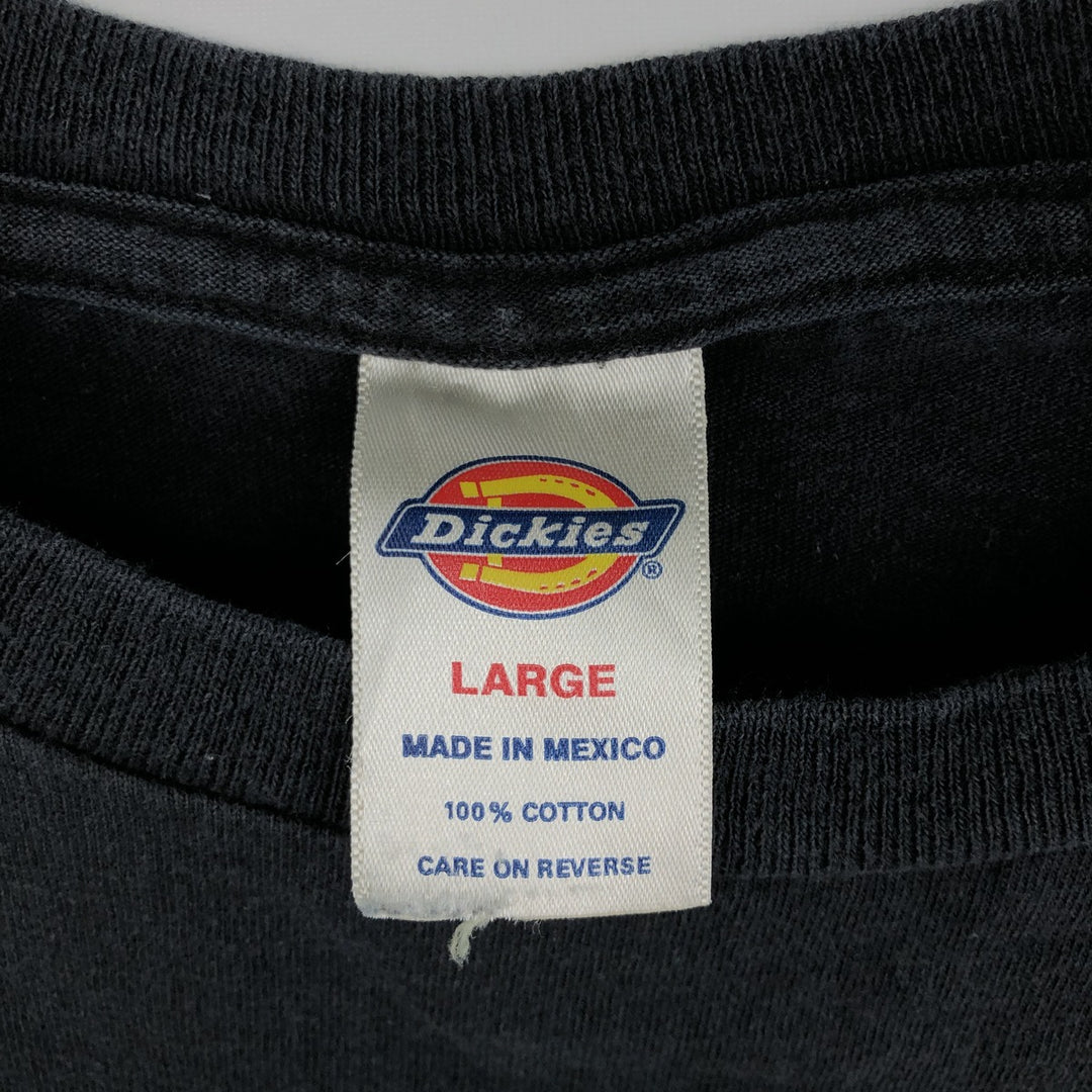 Dickies short-sleeved printed t-shirt, men's size L (equivalent to size L) cotton black type Vintage Second Hand
