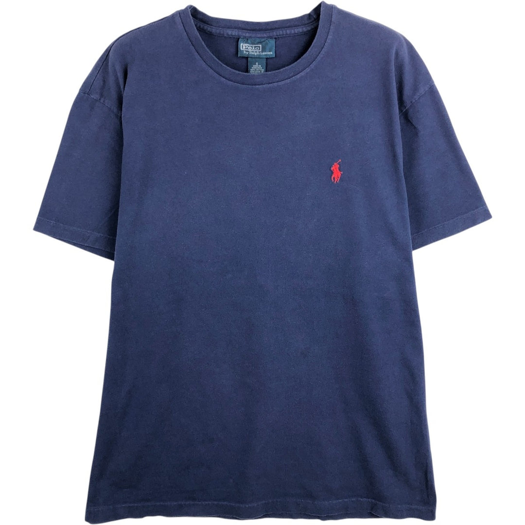 Ralph Lauren POLO by Ralph Lauren short-sleeved logo T-shirt, men's size small cotton navy blue type Vintage Second Hand