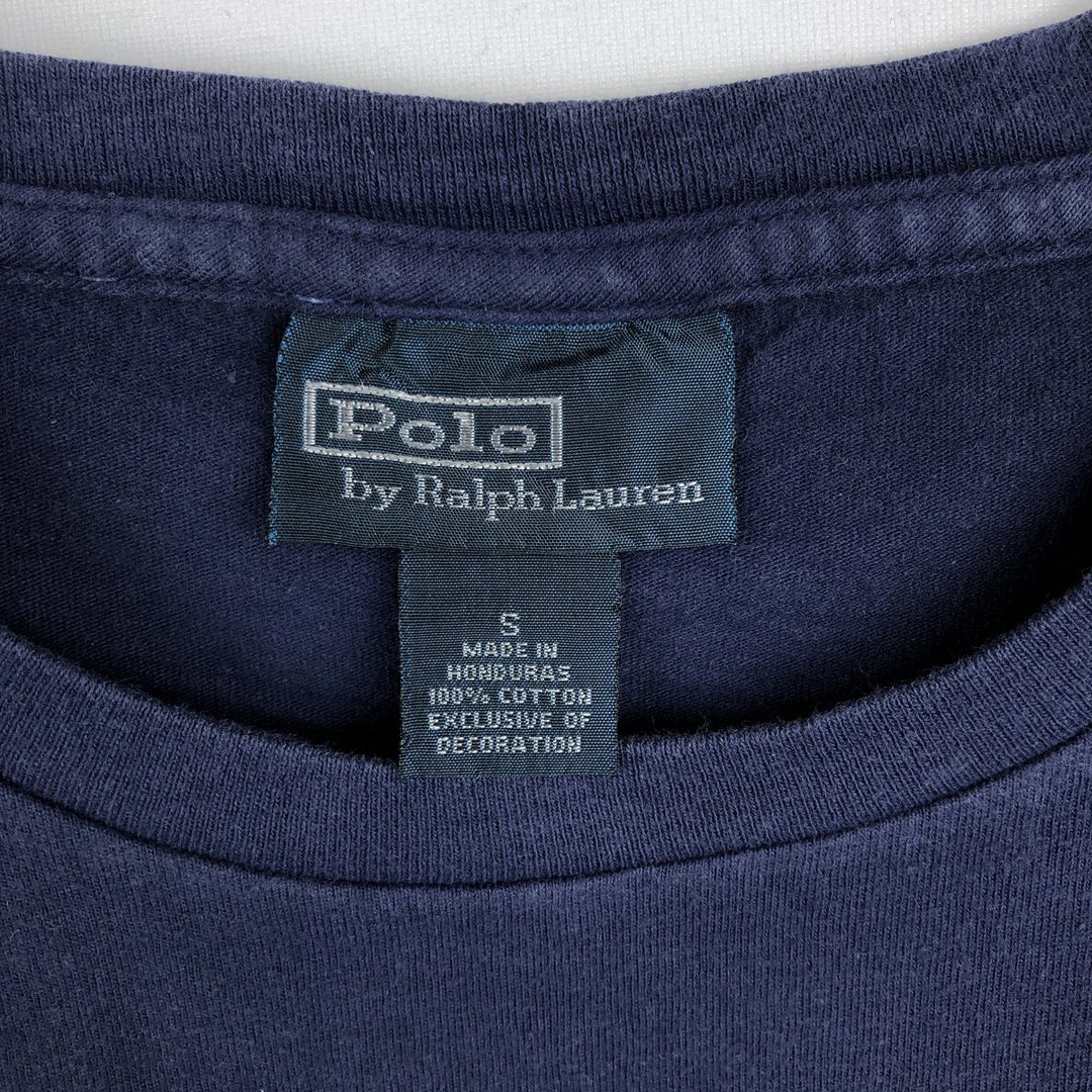 Ralph Lauren POLO by Ralph Lauren short-sleeved logo T-shirt, men's size small cotton navy blue type Vintage Second Hand