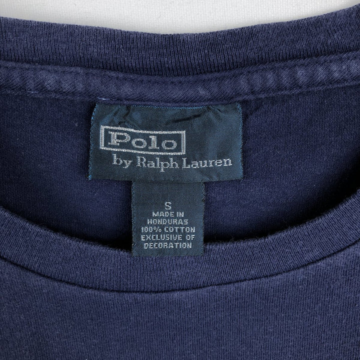 Ralph Lauren POLO by Ralph Lauren short-sleeved logo T-shirt, men's size small cotton navy blue type Vintage Second Hand
