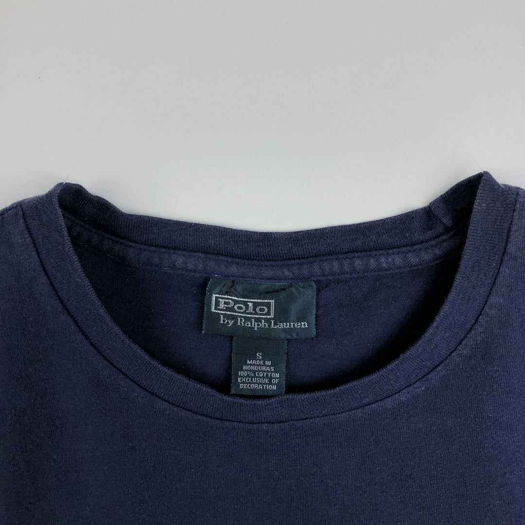 Ralph Lauren POLO by Ralph Lauren short-sleeved logo T-shirt, men's size small cotton navy blue type Vintage Second Hand