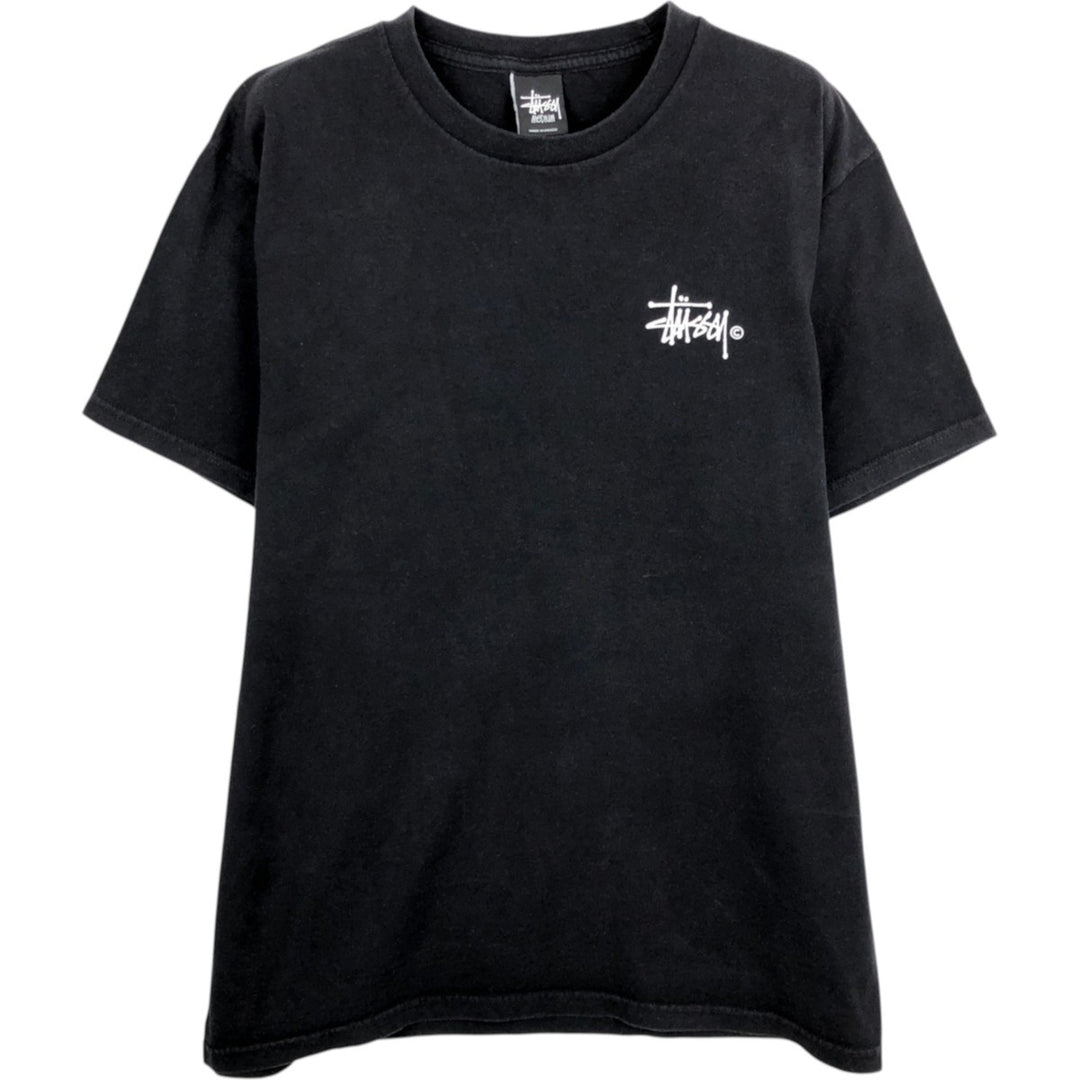 STUSSY surf skate T-shirt, size M for men cotton black type Vintage Second Hand