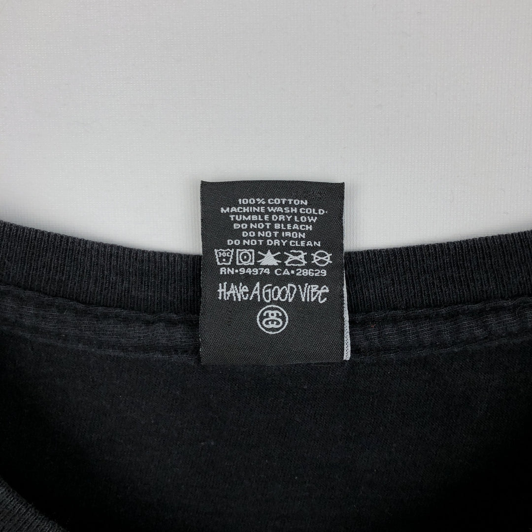 STUSSY surf skate T-shirt, size M for men cotton black type Vintage Second Hand