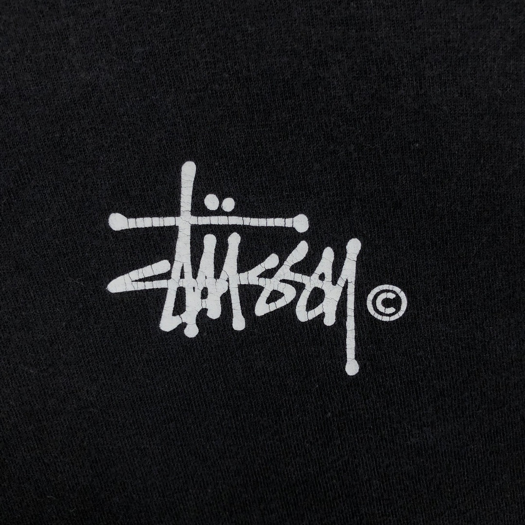 STUSSY surf skate T-shirt, size M for men cotton black type Vintage Second Hand