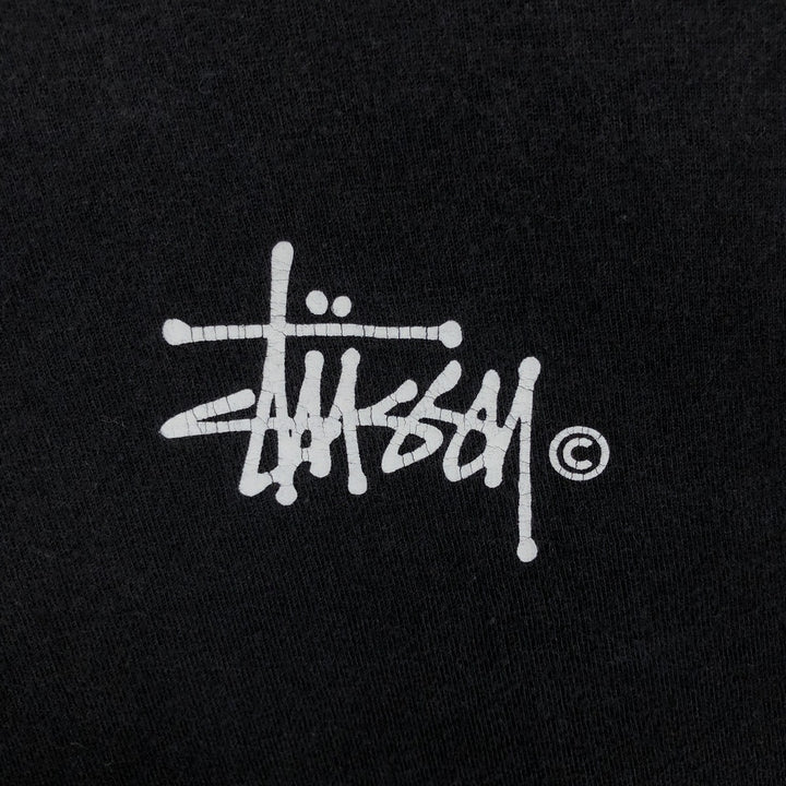 STUSSY surf skate T-shirt, size M for men cotton black type Vintage Second Hand