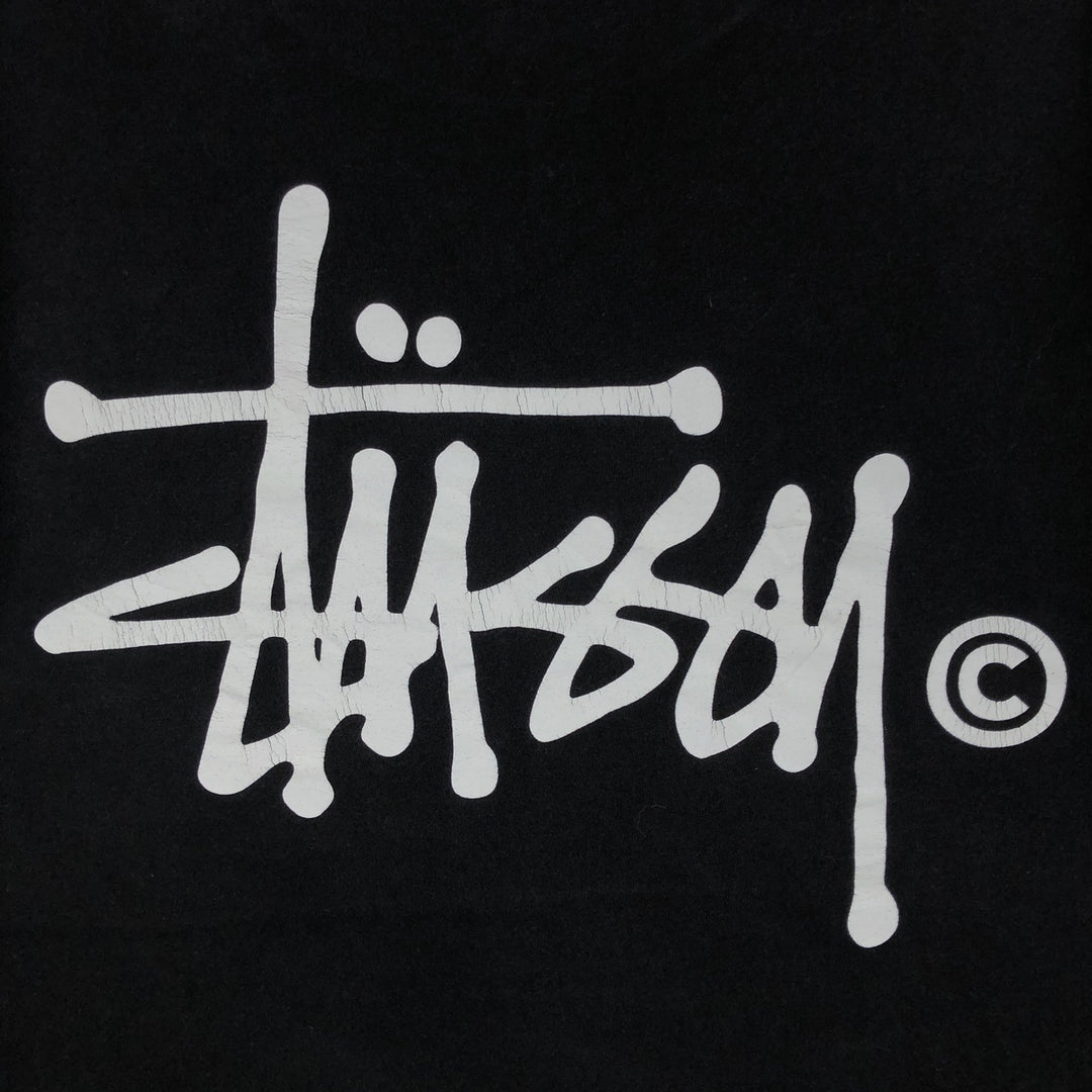 STUSSY surf skate T-shirt, size M for men cotton black type Vintage Second Hand