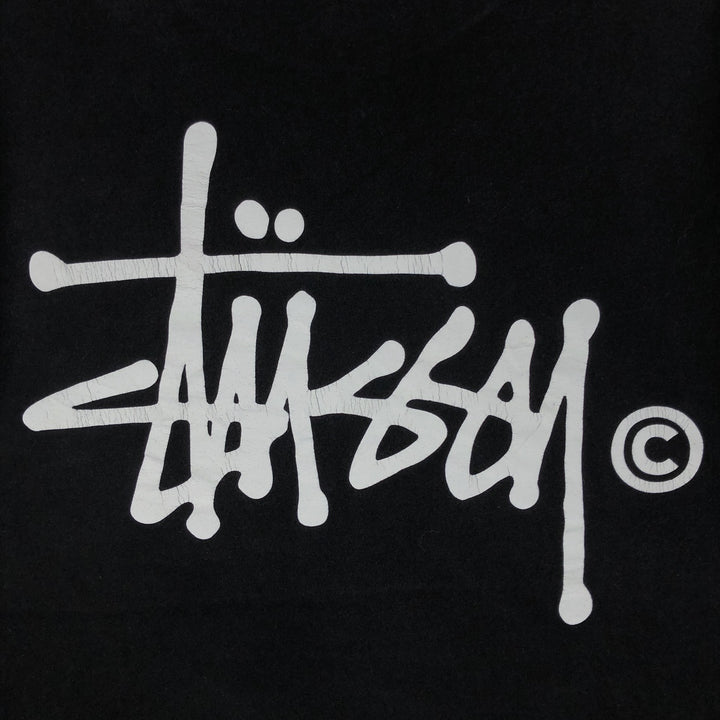 STUSSY surf skate T-shirt, size M for men cotton black type Vintage Second Hand