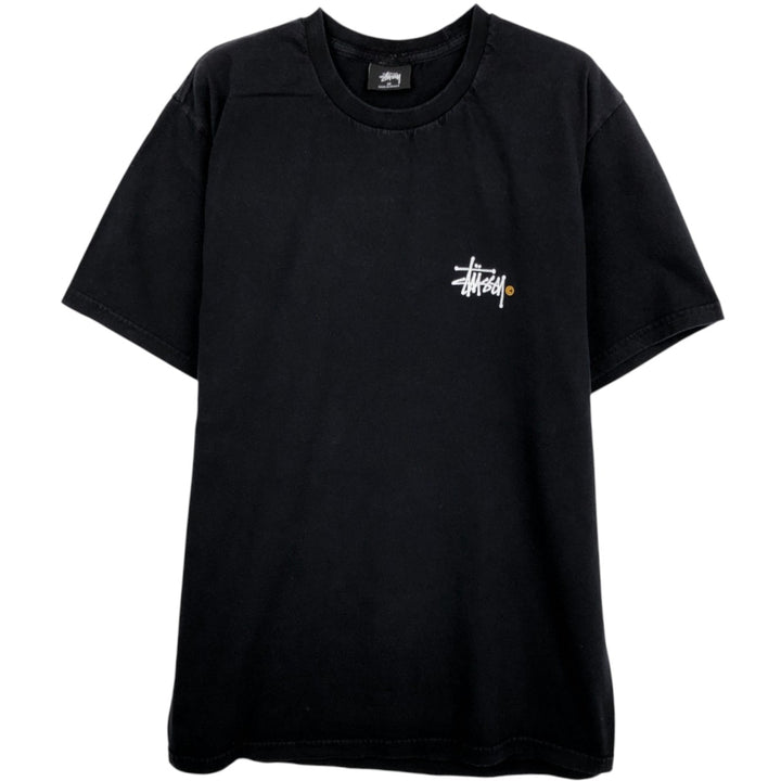 STUSSY surf skate T-shirt, size M for men cotton black type Vintage Second Hand