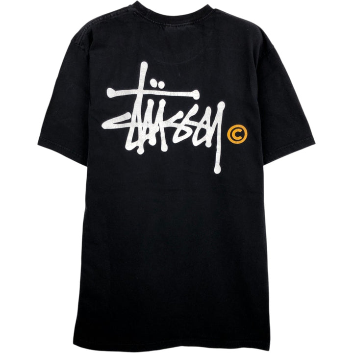 STUSSY surf skate T-shirt, size M for men cotton black type Vintage Second Hand