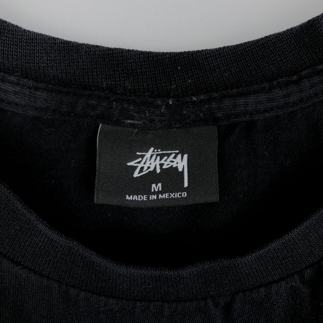 STUSSY surf skate T-shirt, size M for men cotton black type Vintage Second Hand