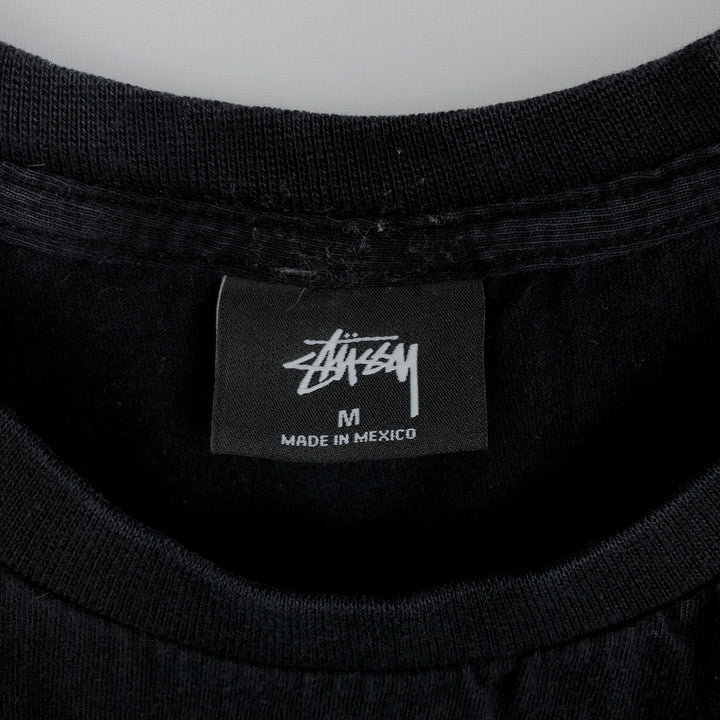 STUSSY surf skate T-shirt, size M for men cotton black type Vintage Second Hand