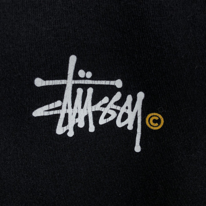 STUSSY surf skate T-shirt, size M for men cotton black type Vintage Second Hand