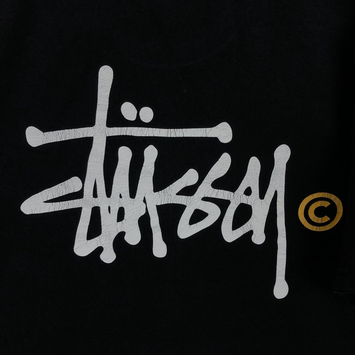 STUSSY surf skate T-shirt, size M for men cotton black type Vintage Second Hand