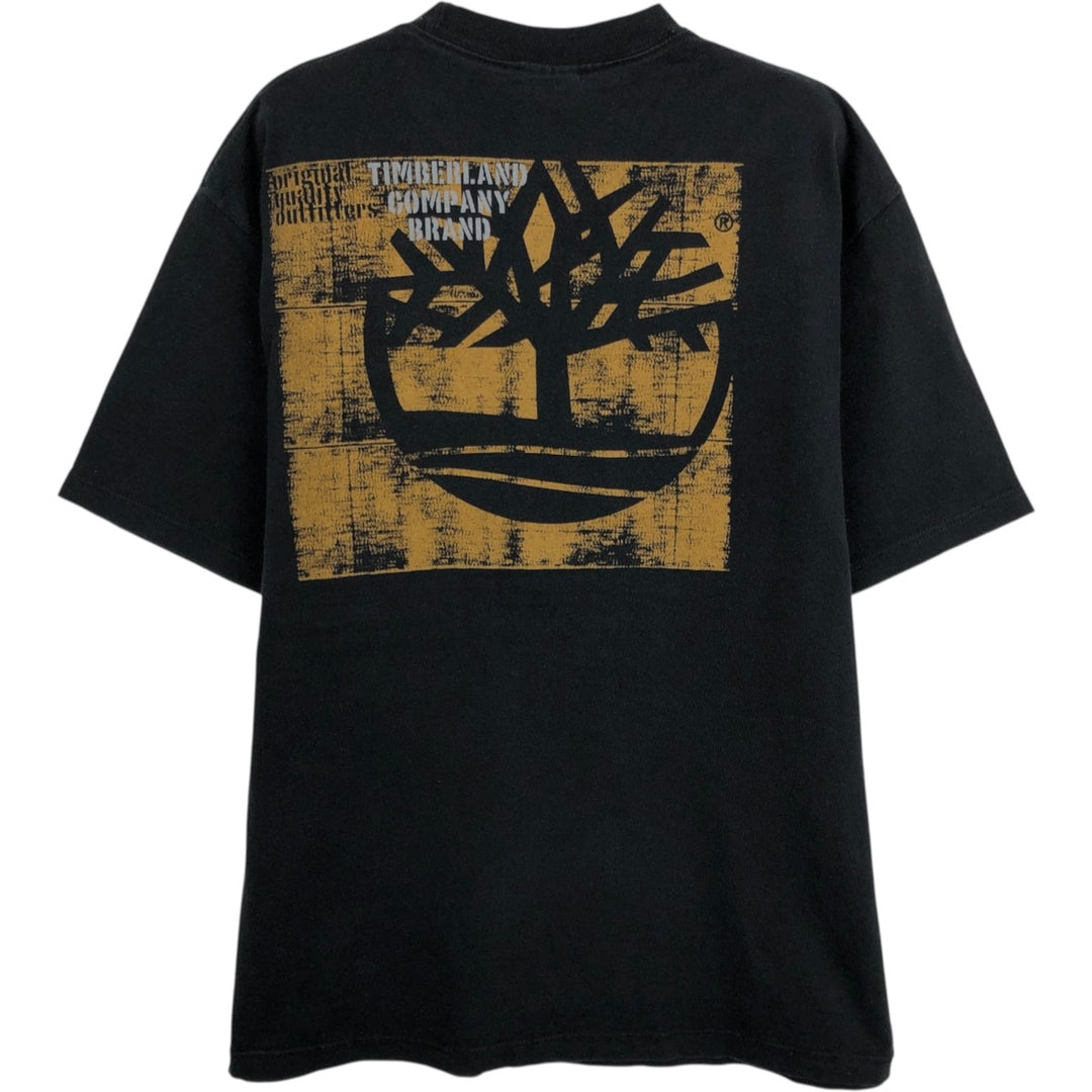 90s-00'S Timberland Short-Sleeve Printed T-Shirt, Made in USA, Men's Size M (Equivalent), Vintage cotton black type Vintage Second Hand