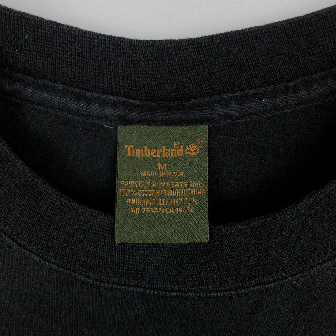 90s-00'S Timberland Short-Sleeve Printed T-Shirt, Made in USA, Men's Size M (Equivalent), Vintage cotton black type Vintage Second Hand
