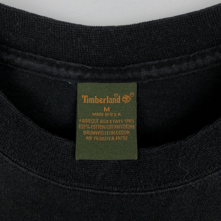 90s-00'S Timberland Short-Sleeve Printed T-Shirt, Made in USA, Men's Size M (Equivalent), Vintage cotton black type Vintage Second Hand