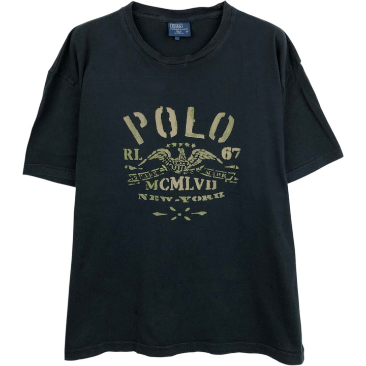 Ralph Lauren POLO by Ralph Lauren Short-Sleeve Printed T-Shirt, Men's Size S (approx.) cotton black type Vintage Second Hand