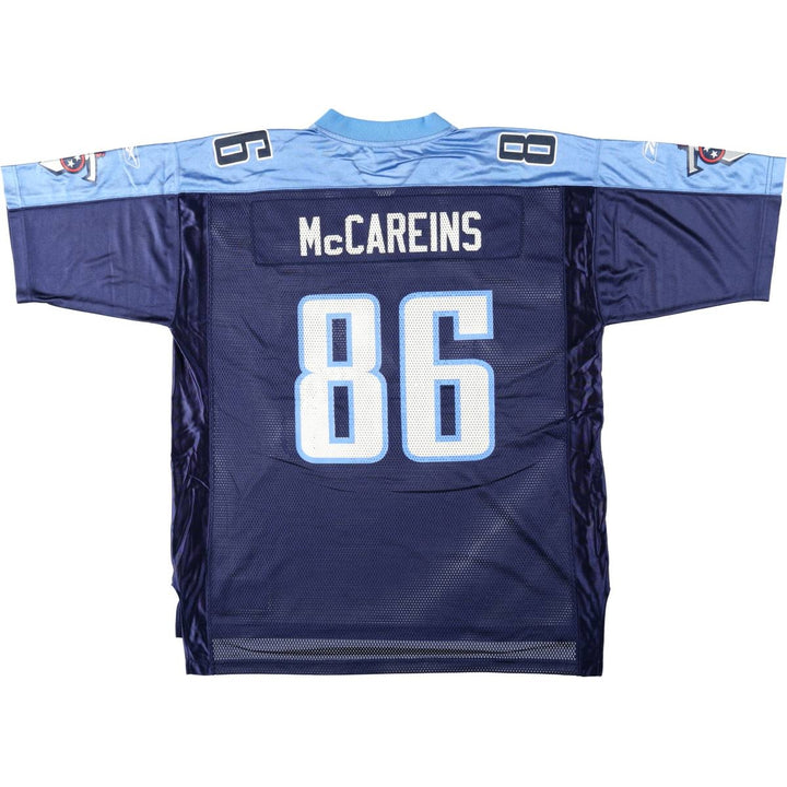 Reebok NFL Tennessee Titans V-Neck Mesh Five-Quarter Sleeve Game Shirt Football Shirt Men's XL (approx.) Nylon navy blue type Vintage Second Hand