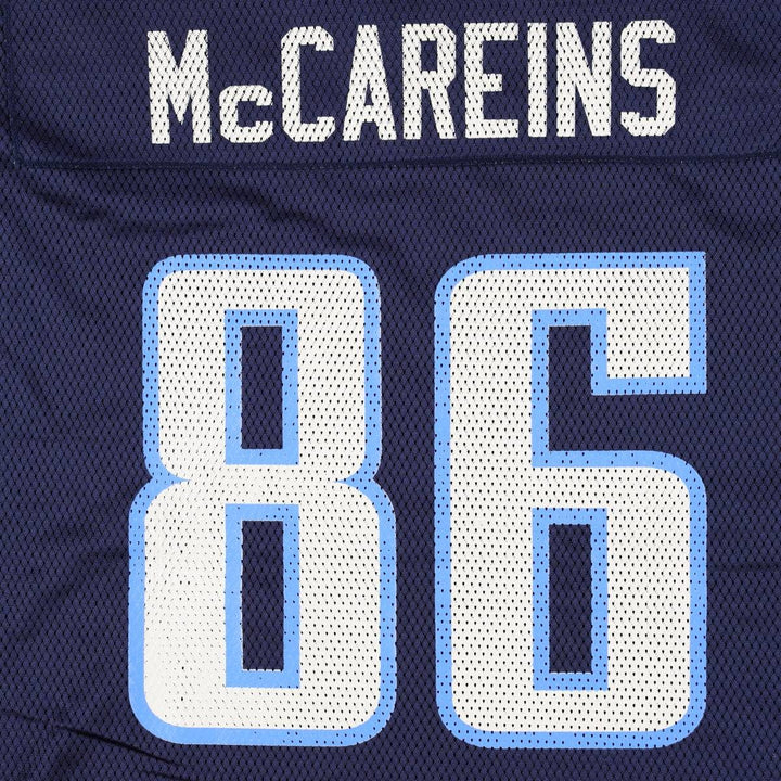 Reebok NFL Tennessee Titans V-Neck Mesh Five-Quarter Sleeve Game Shirt Football Shirt Men's XL (approx.) Nylon navy blue type Vintage Second Hand